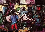 Max Beckmann cirkus caravan oil painting on canvas